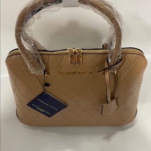 New Adrienne Vittadini Embossed Logo Satchel $50